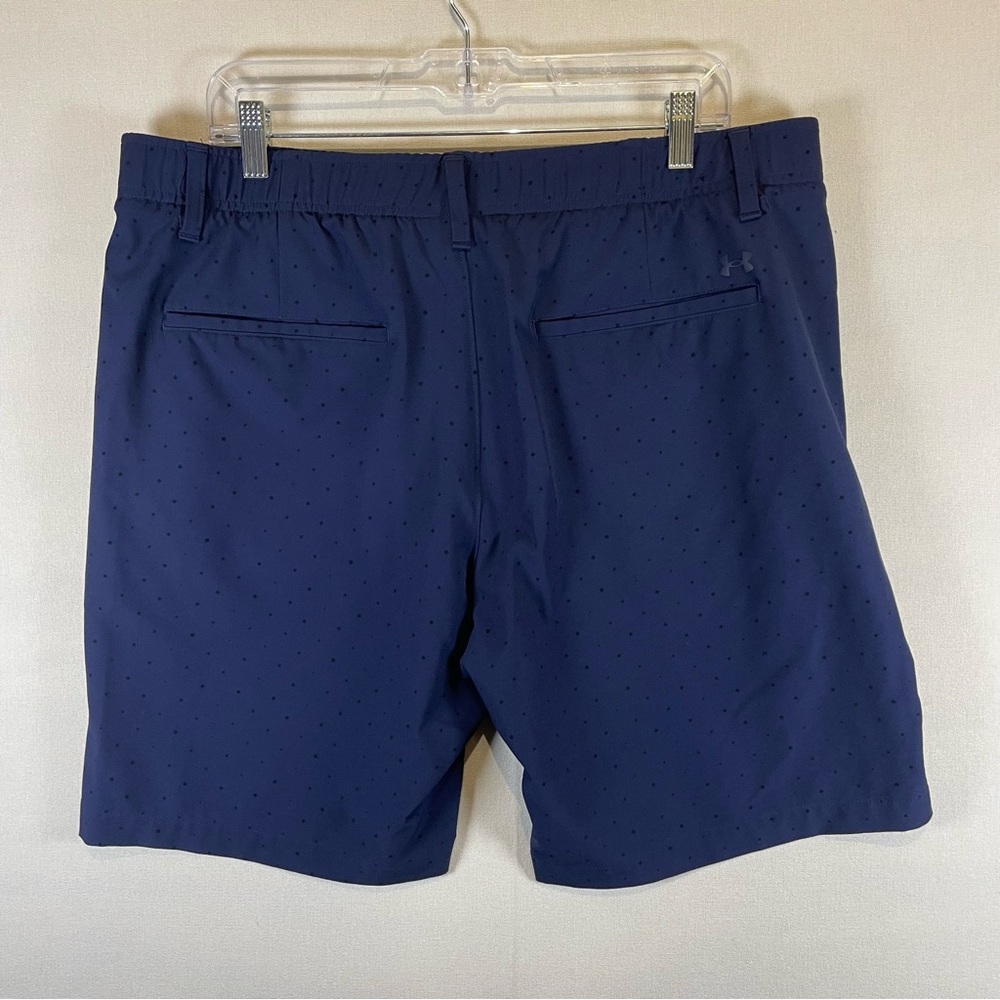 Under Armour Golf Shorts Mens 38 Blue Stretch Dot Pattern Performance - Picture 5 of 11